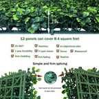 Odtory Artificial Grass Wall Backdrop Panels,10 X 10 In 12P(8.4 Sqft) Uv-Anti Greenery Boxwood Panels For Indoor Outdoor Green W
