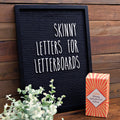 Skinny Letterboard Letters Only Set No Board Included, Rae Dunn Inspired Font Farmhouse Decor Accessory, 2 Inch White Plastic Le