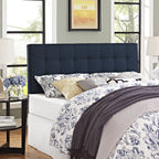 Modway Lily Tufted Linen Fabric Upholstered Queen Headboard in Navy