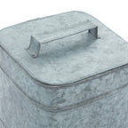 Deco 79 Set Metal Square Lidded Box Set Of 2, 8''X7''