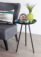 Kate And Laurel Laranya Modern Side Table, 15' X 15' X 22.5', Teal And Black, Chic Minimalist End Table