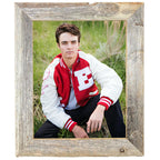 Barnwoodusa | Farmhouse 4X4 Picture Frame | 1 1/2 Inch Molding | 100% Reclaimed Wood | Rustic | Natural Weathered Gray