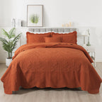 Honeilife Oversized King Bedspreads - California King Quilt 128X120, 4-Piece Cal King Quilt Sets,Rustic Bedding Sets King Size,E