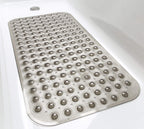 Tike Smart Medium Non-Slip Bathtub & Shower Mat 31X16 (Smooth/Non-Textured Tubs Only) Safe, Clean, Machine-Washable, Superior Gr