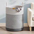 Nunsino 75L Laundry Hamper Basket,Baby Nursery Woven Storage Basket for Toys Bin,Pillows,Blankets,Clothes,Grey&White