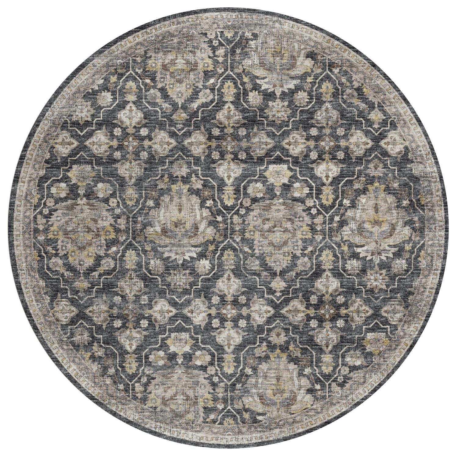 Marbella Mb4Si8Ro 8 Ft. Marbella Mb4 Round Rug, Silver