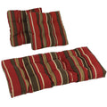 Blazing Needles Outdoor Tufted Settee Cushion Set, Montserrat Sangria 3 Count