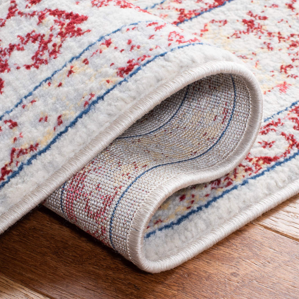 Safavieh Brentwood Collection 3' X 5' Ivory/Red Bnt832C Medallion Distressed Non-Shedding Living Room Bedroom Accent Rug