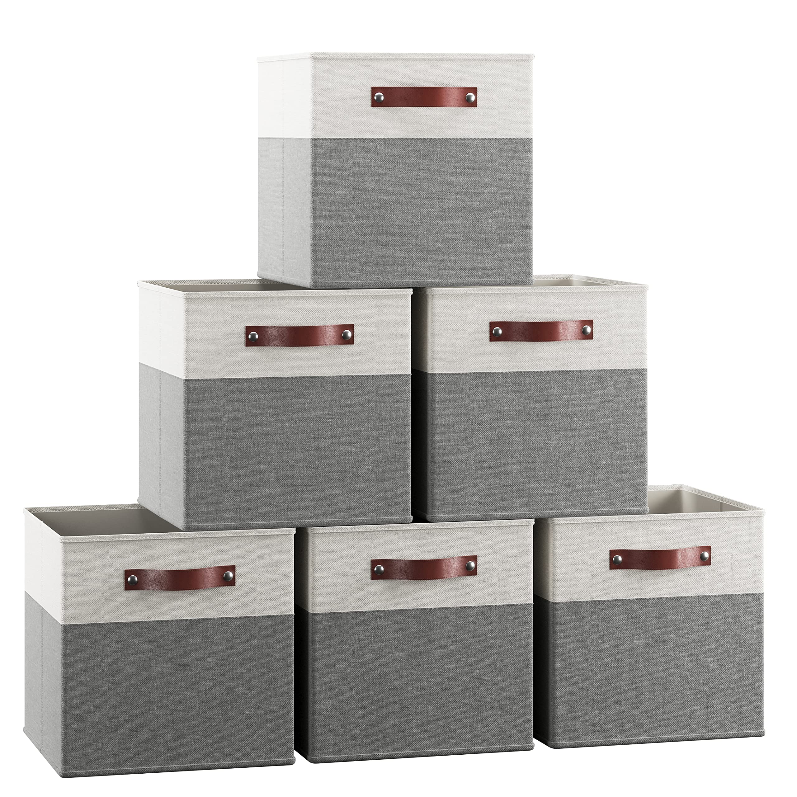 Ornavo Home 13 x 15 x 13 Kallax Storage Cube Bins, Foldable Collapsible Fabric Storage Bins Box Linen Shelf Basket Cube Organize