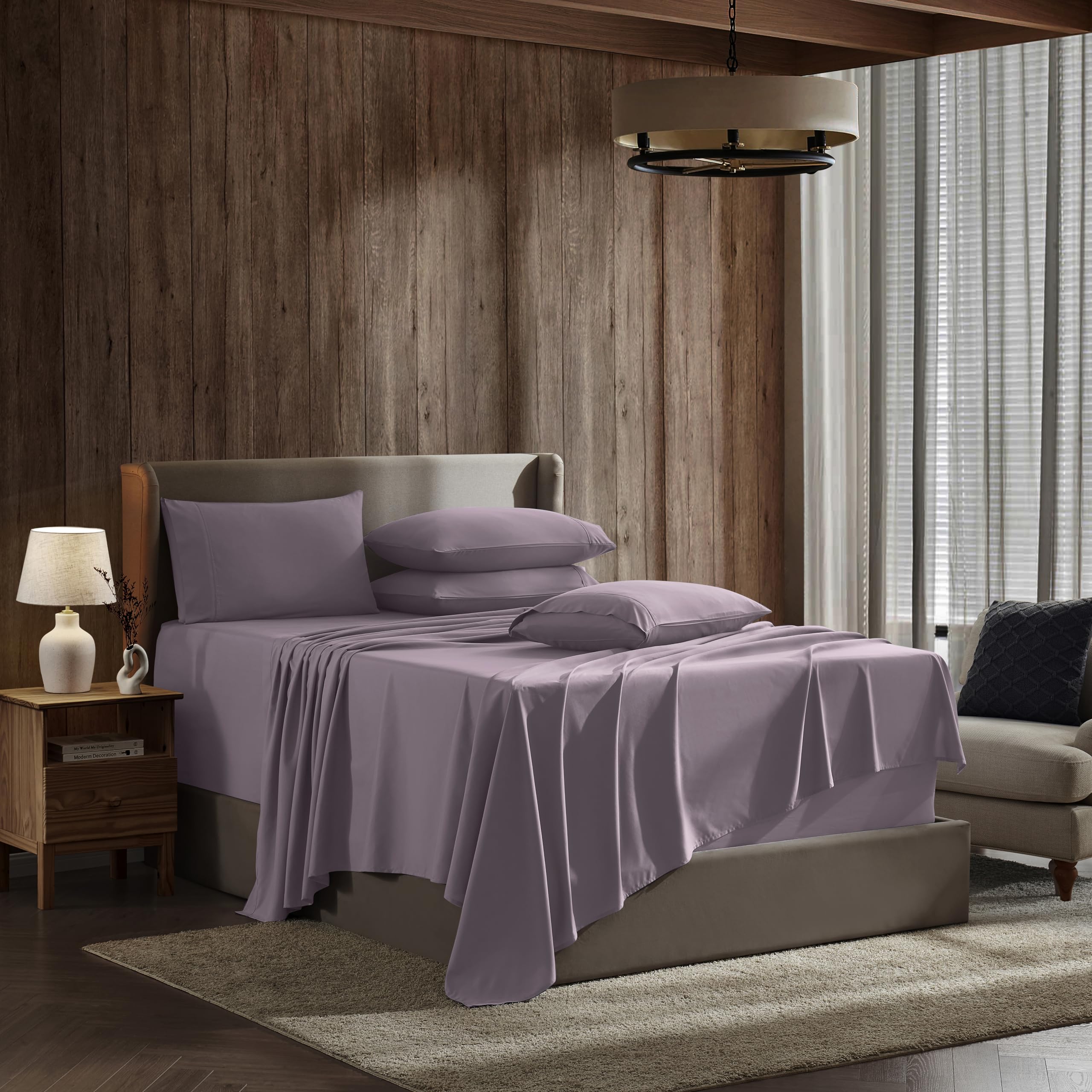 Extra Deep Pocket Split King Sheet Set - 7 Pc Soft Microfiber Split King Sheet Sets Deep Pocket - Fade Resistant Bedding Sheets