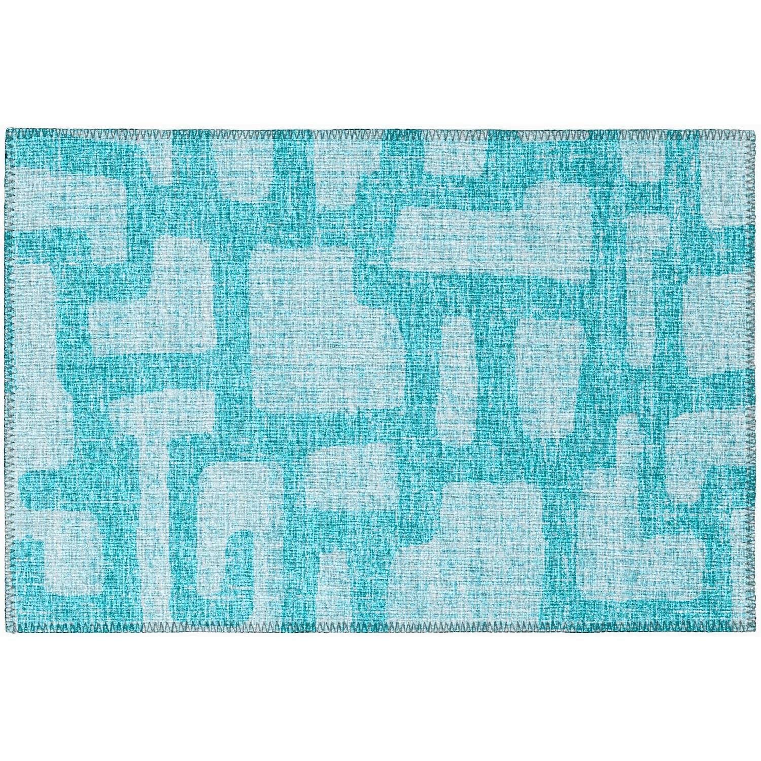 Sedona Sn4 Blue Contemporary Rug Rectangle 5' X 7 ' 6"