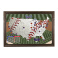 Push Pin Travel Maps Customizable Wall Art - Baseball Adventures - Solid Wood Brown - Framed Pin Map, Includes 150 Pins - Handcr