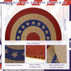 Ceenna Patriotic Half Round Doormat 4Th Of July Coir Door Mat Indoor Outdoor American Patriotic Star Doormat Red White Blue Rugs