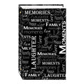 3-Ring Photo Album 300 Pockets Hold 4x6 Photos, Black & White Words Design