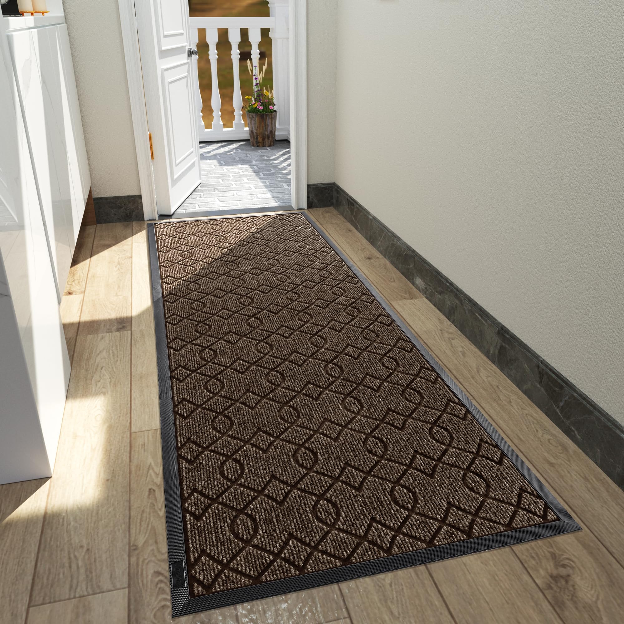 Yimobra Front Door Mats, Heavy Duty Water Absorbent Mud Resistant Easy Clean Entry Outdoor Indoor Rugs,Non Slip Backing, Exterio