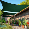 Shademart 14' X 22' Green Sun Shade Sail Upf50 Rectangle Smtapr1220 Canopy Fabric Cloth Screen, Water Permeable & Uv Resistant,