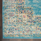 Nourison Passion Light Blue 1'10' X 2'10' Area Rug, Boho, Traditional, Easy Cleaning, Non Shedding, Bed Room, Living Room, Hallway, (2' X 3')