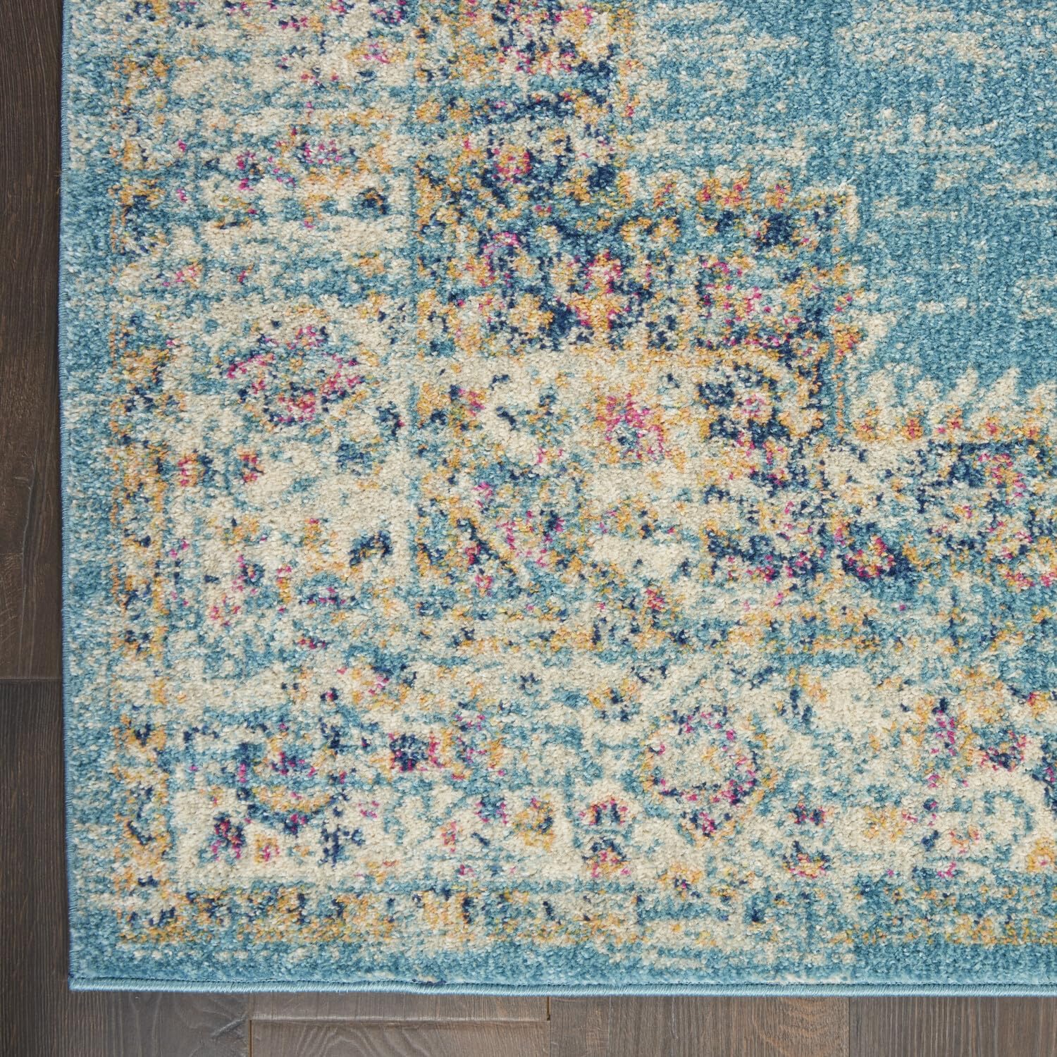 Nourison Passion Light Blue 1'10' X 2'10' Area Rug, Boho, Traditional, Easy Cleaning, Non Shedding, Bed Room, Living Room, Hallway, (2' X 3')