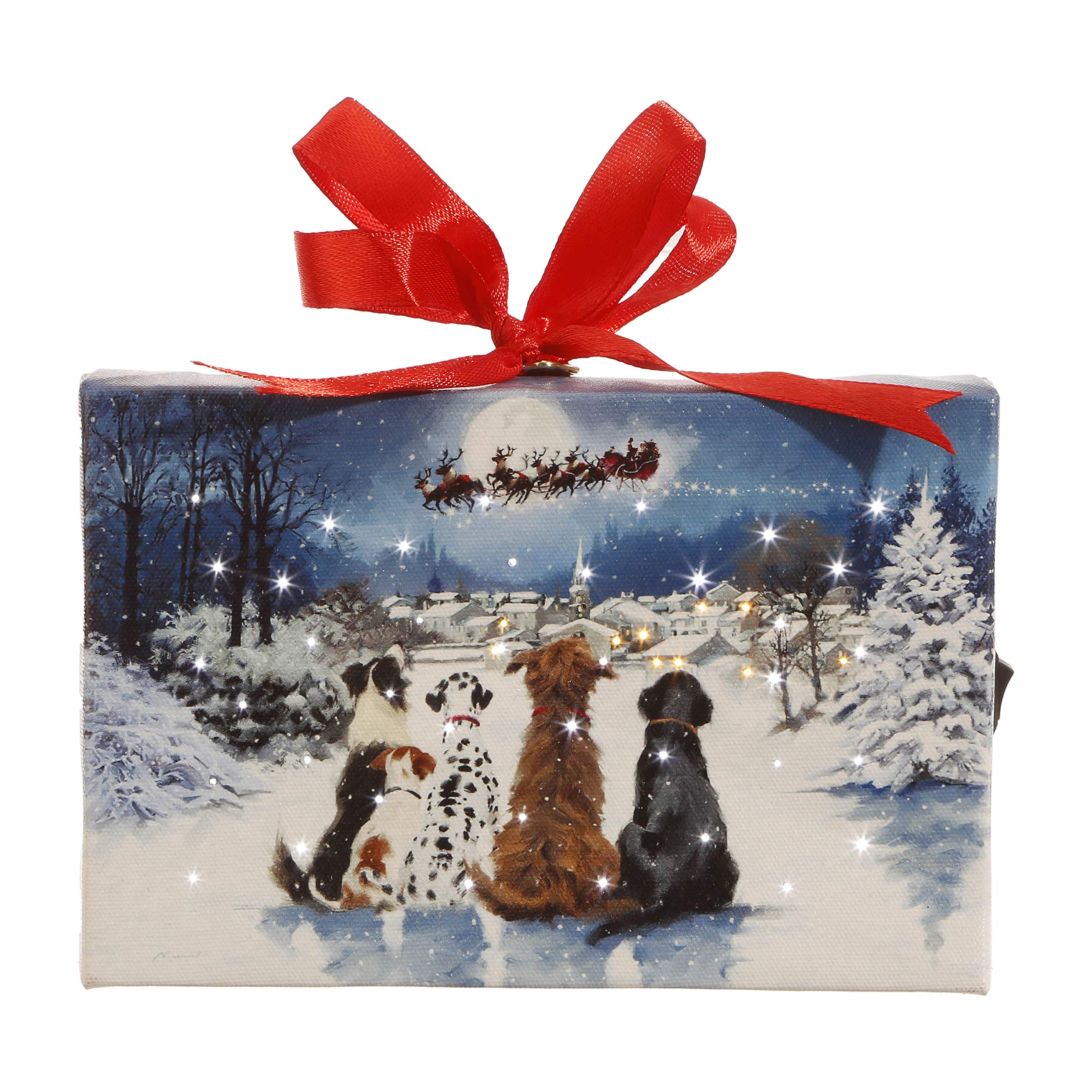 RAZ Imports Dogs Watching Santa Ornament