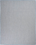 Nourison Courtyard Indoor/Outdoor Ivory Blue 8' X 10' Area Rug, Geometric, Easy Cleaning, Non Shedding, Bed Room, Living Room, D