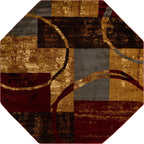 Unique Loom Barista Collection Area Rug - Kouillou (7' 1'' Octagon, Multi/Brown)