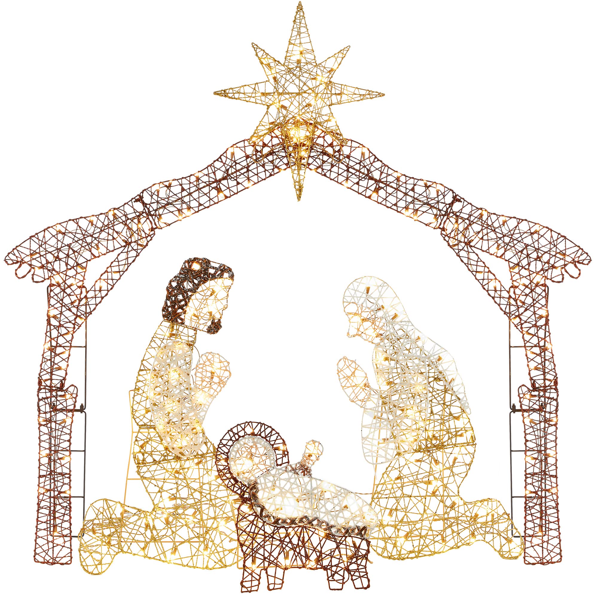 Best Choice Products 6ft Lighted Outdoor Nativity Scene, Christmas Holy Family Yard Decoration w/ 190 LED Lights, Stakes, Zip Ti