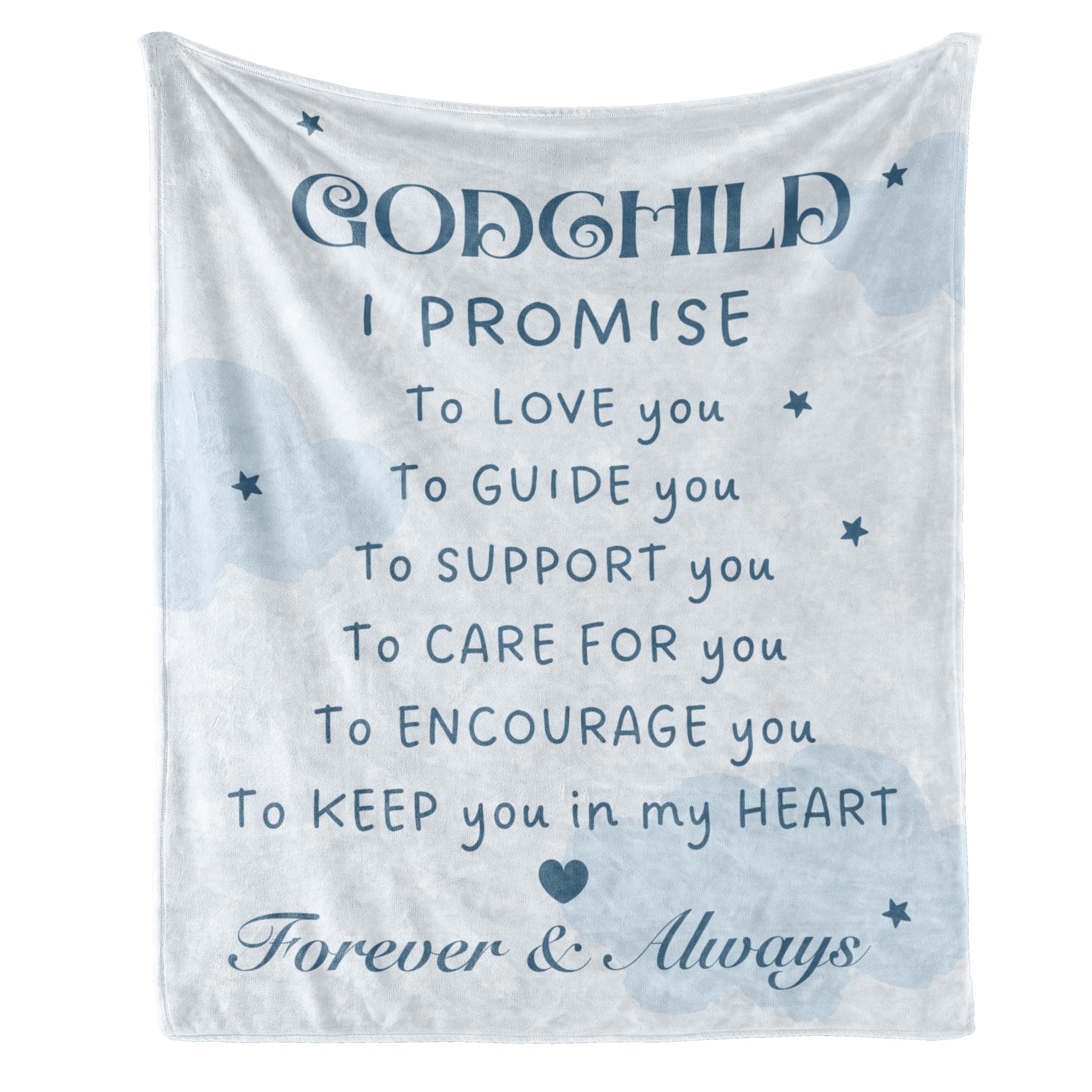 InnoBeta Godchild Gifts Blanket for Baby Girls, Boys - Baptism/Confirmation Gifts - Throw, Flannel Blanket, 30 x 36