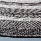 Safavieh Courtyard Collection 4' Round Light Grey/Black Cy8475 Indoor/Outdoor Non-Shedding Easy Cleaning Patio Backyard Porch Deck Mudroom Area Rug