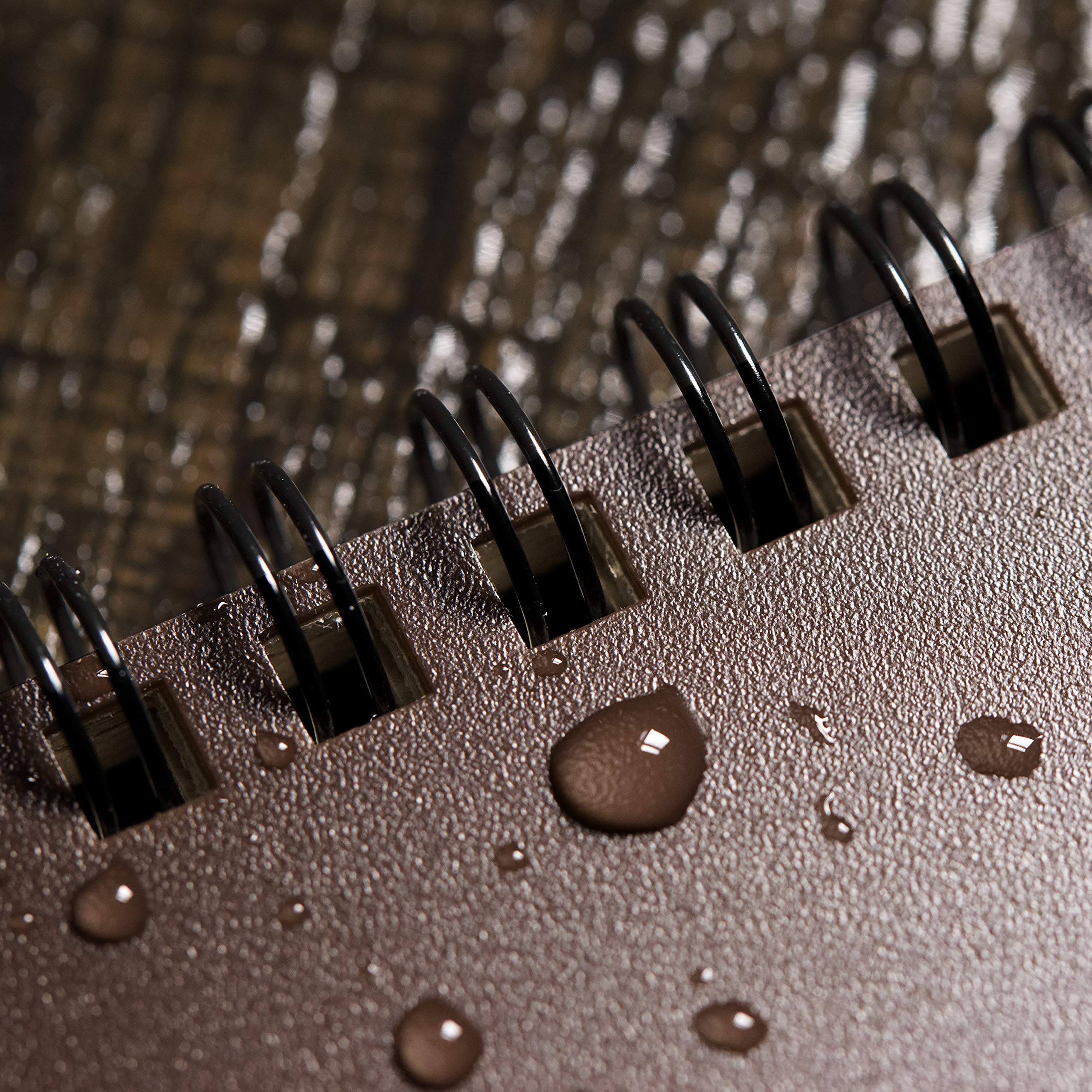 Rite In The Rain Weatherproof Side Spiral Notebook, 4.625' X 7', Brown Cover, Universal Pattern, 3 Pack (No. 473L3)