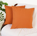 Rely+ Cotton Throw Pillow Covers 20X20 Inchs Set Of 2 Rust Decorative Zippered Cases For Couch Bedroom Sofa Farmhouse Living Roo