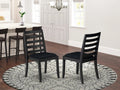 Luxe By East West Furniture X1P6T24 Dining Room Chair with Black Linen Fabric and upholstered Back, Wire Brushed Black Finish,