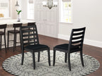 Luxe By East West Furniture X1P6T24 Dining Room Chair with Black Linen Fabric and upholstered Back, Wire Brushed Black Finish,