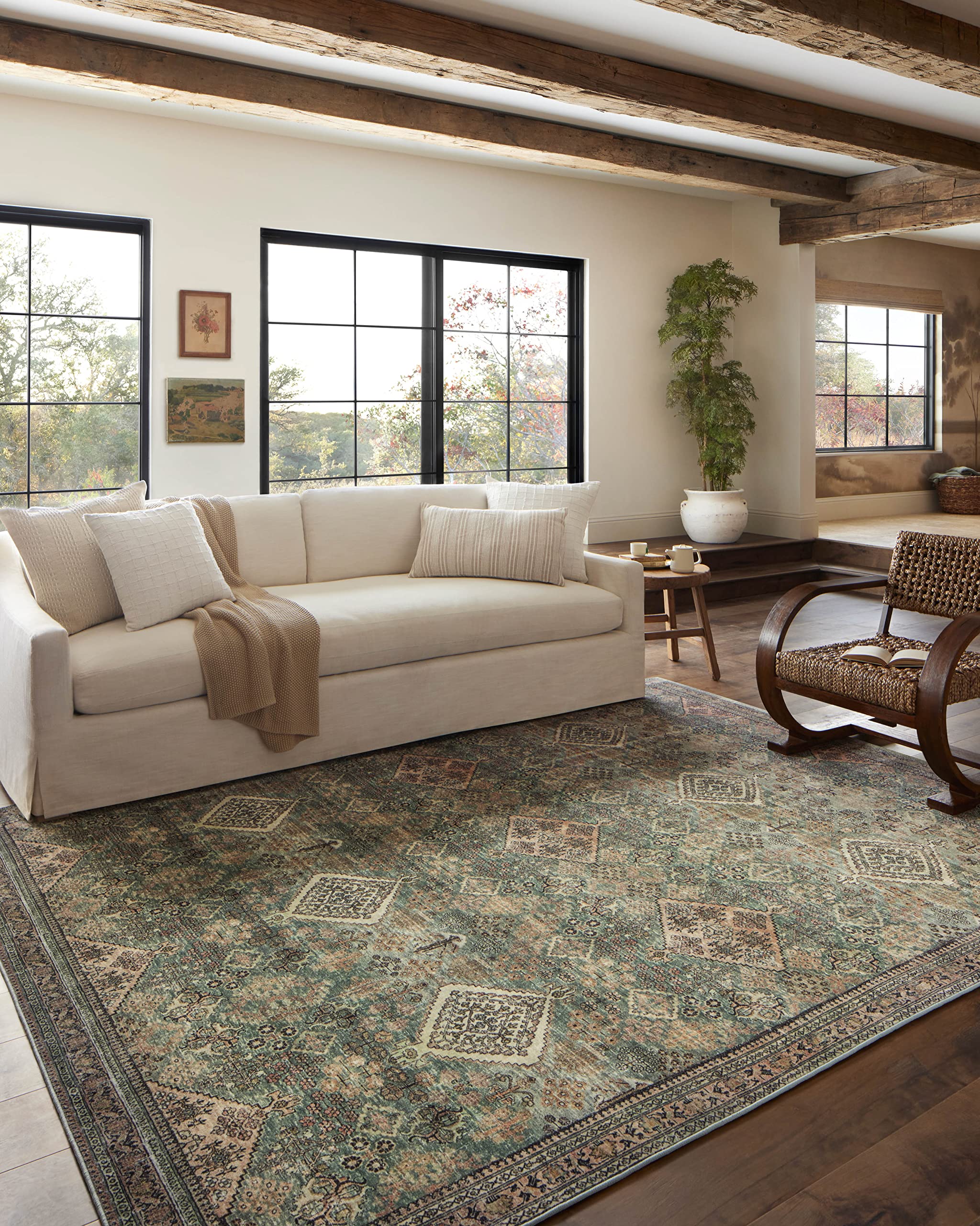 Loloi Magnolia Home by Joanna Gaines x Sinclair Turquoise/Multi 5-0 x 7-0 Area Rug