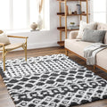 Livabliss Hapsburg Moroccan Shag Area Rug,93 x 12,Black/White