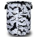 Black White Bats Laundry Basket Oxford Cloth Foldable Hamper 18.9x16.5In