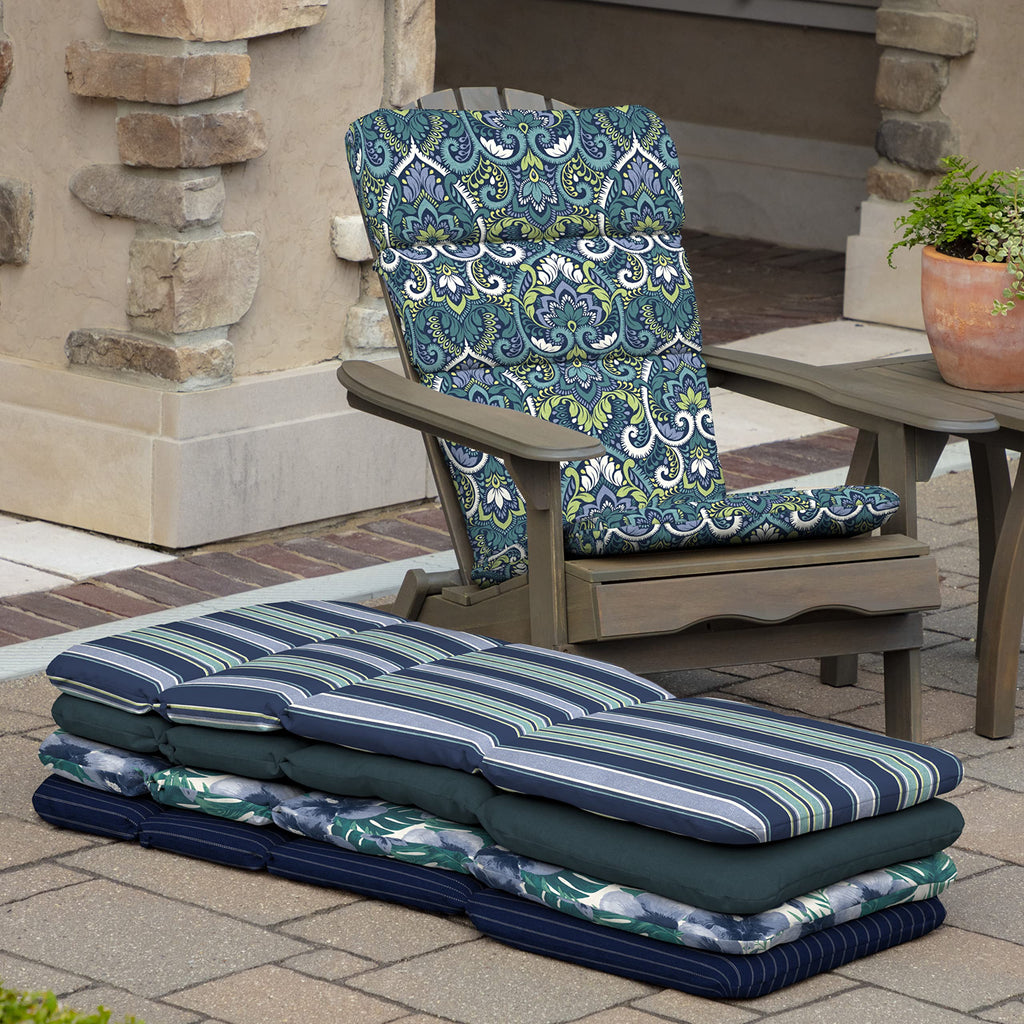 Arden Selections Outdoor Adirondack Or Rocking Chair Cushion, 20 X 17, Rain-Proof, Fade Resistant 20 X 17, Sapphire Aurora Blue