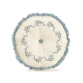 Modern Heirloom Charlotte Embroidered Decorative Pillow Bedspread, 14' Round, Blue