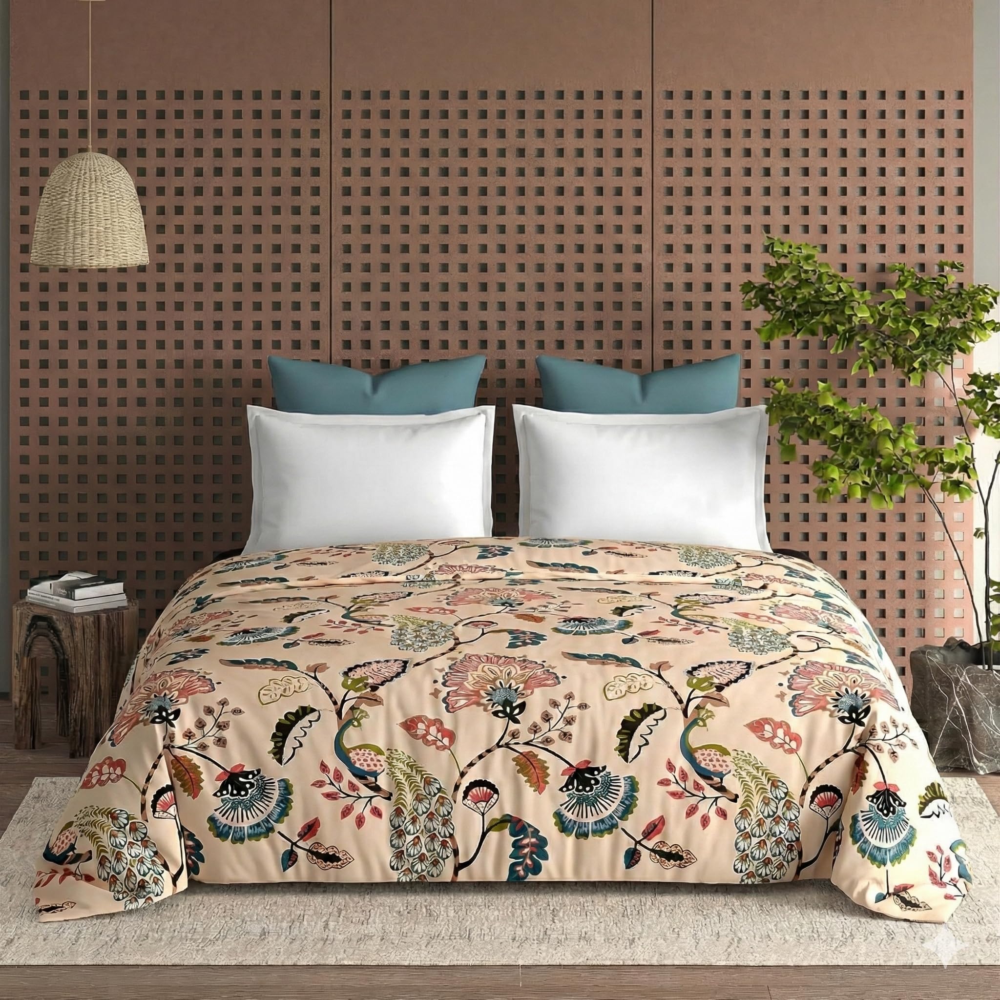 Loomlyfe All Season 220 Gsm King Size Double Bed Ac Comforter/Blanket/Duvet For All Seasons/Weathers  Pack Of 1  Beigeanokhi