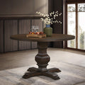Roundhill Furniture Havre Pedestal Base Round Dining Table, Espresso