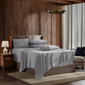 Nestl Extra Deep Pocket Full Size Sheets & Pillowcases - 6 Pc Soft Microfiber Set - Fade Resistant Bedding - Full, Grey