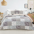 Whale Flotilla Reversible Patchwork Quilts Twin Size, Lightweight Boho Printed Bedspreads Coverlets Quilt Bedding Set with 2 Pil