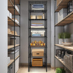 Finnhomy Heavy Duty 8 Tier Wire Shelving, 18X18X78.8 Inches 8 Shelves Storage Rack With Thicken Steel Tube, Pantry Shelves For Storage, Adjustable Metal Shelving Unit, Nsf Certified, Black