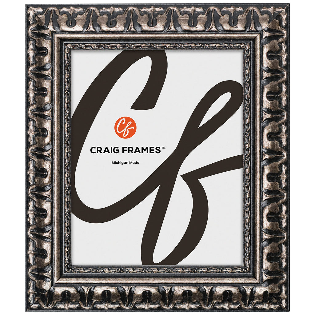 Craig Frames Bravado, 15x19 Picture Frame, Antique Silver