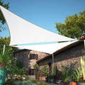 Shademart 11' X 11' X 11' White Sun Shade Sail Triangle Smslt Canopy Fabric Cloth Screen, Water Air Permeable & Uv Resistant, He