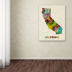California Map By Michael Tompsett, 18 By 24-Inch Canvas Wall Art