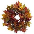 Nearly Natural 24In. Maple And Berry Wreath