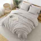 Litanika Linen Full Size Comforter Set With Sheets - 7 Pieces Bed In A Bag Full Boho Tufted Complete Beddding Sets With Comforte