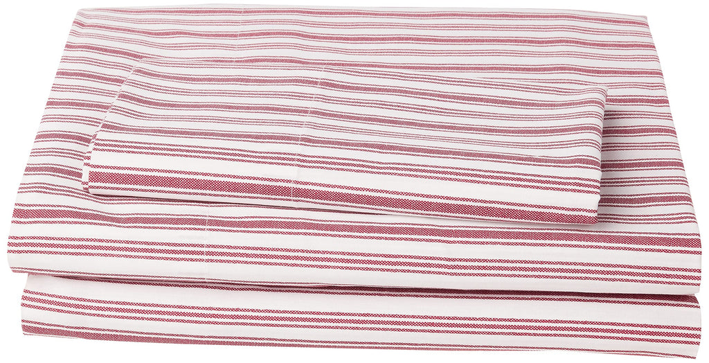 Nautica - Full Sheet Set, Cotton Percale Bedding Set, Crisp & Cool, Lightweight & Breathable (Coleridge Red, Full)