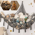 TIDYTEDS Macrame DreamLights Boho Stuffed Animal Storage Net or hammock Extra Large for Small or large Plushies. Plush Gray Toy 