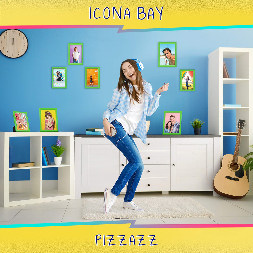 Icona Bay 8X10 Picture Frames (Green, 3 Pack), Colored Solid Wood Scandinavian Style Frames For Photo, Pizzazz Collection